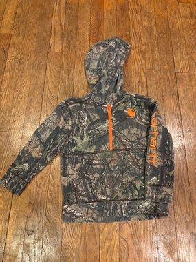 Carhartt Kids Camouflage Hoodie with Bright Orange Accents